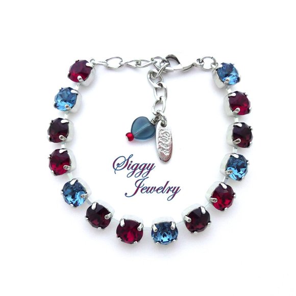 Swarovski Berrylicious Bracelet Red and Blue, 8mm - Picture 1 of 8